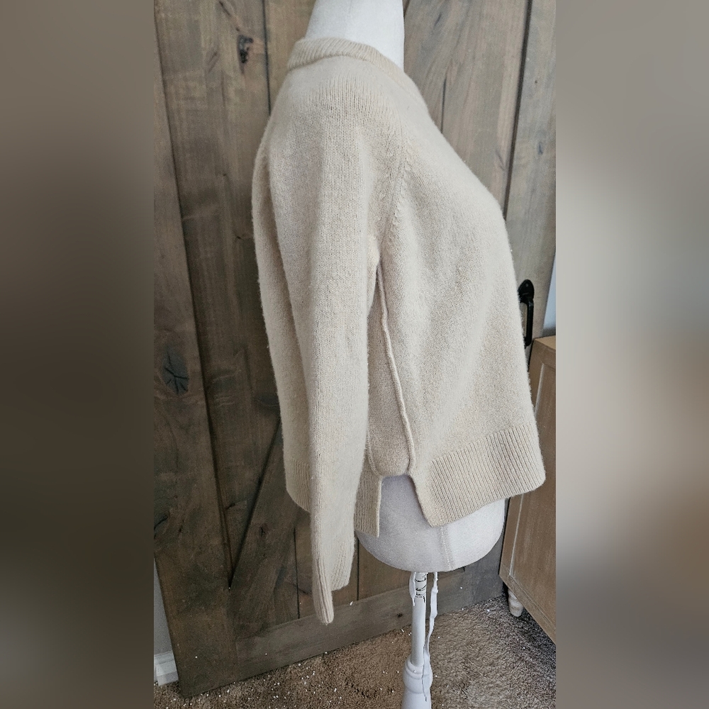 MADEWELL (Re)sourced Cashmere Crewneck Sweater In Heathered Beige. XS - Picture 12 of 15
